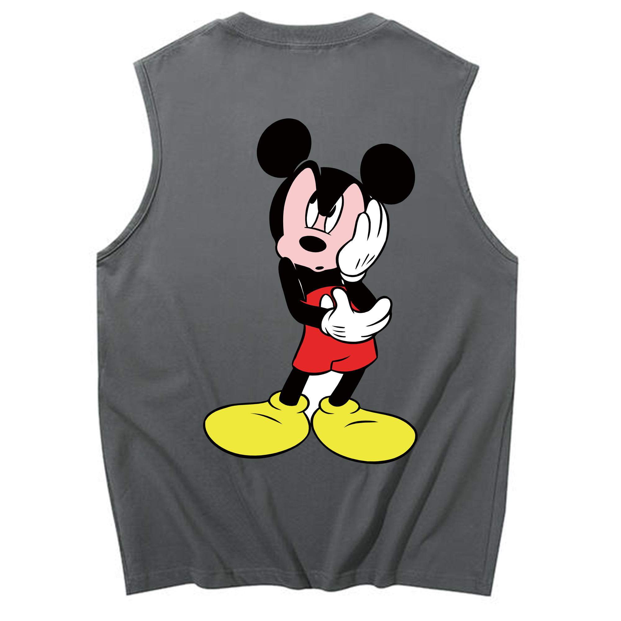 ミッキーマウス Mickey Mouse コットン100％タンクトップ（背面プリント）